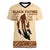 Black Father Women V Neck T Shirt African Father with Son and Daughter - Wonder Print Shop