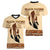 Black Father Women V Neck T Shirt African Father with Son and Daughter - Wonder Print Shop