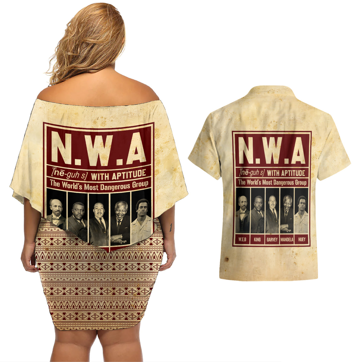 The World's Most Dangerous Group Couples Matching Off Shoulder Short Dress and Hawaiian Shirt - Wonder Print Shop