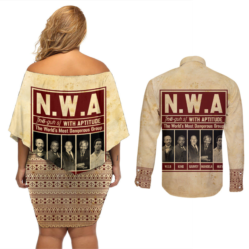 The World's Most Dangerous Group Couples Matching Off Shoulder Short Dress and Long Sleeve Button Shirt - Wonder Print Shop