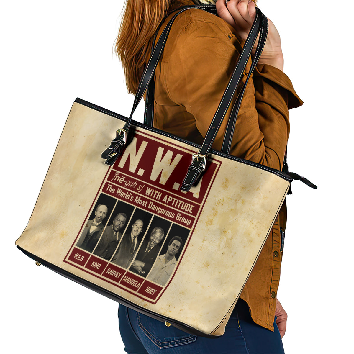 The World's Most Dangerous Group Leather Tote Bag - Wonder Print Shop