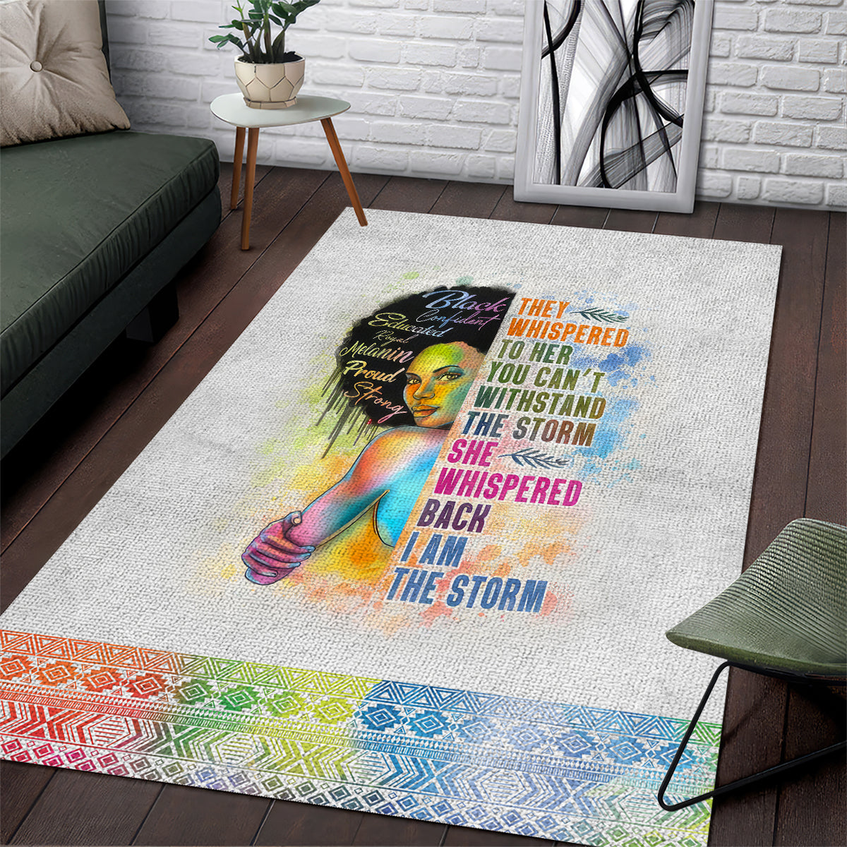 Black Girl I Am The Storm Area Rug African American Women - Wonder Print Shop