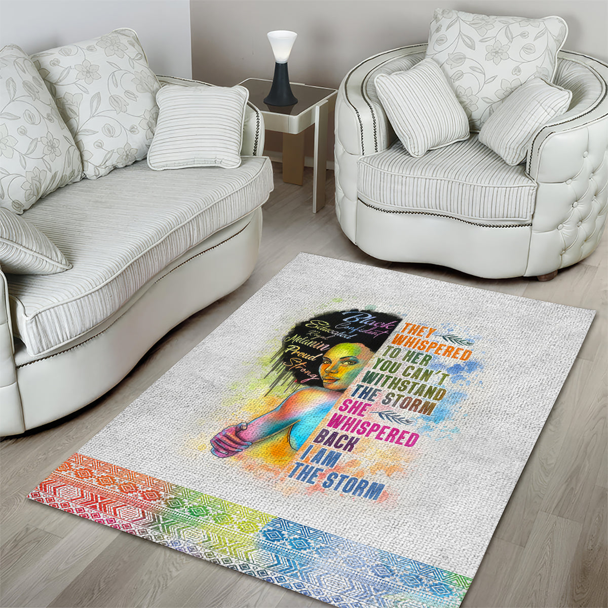 Black Girl I Am The Storm Area Rug African American Women - Wonder Print Shop
