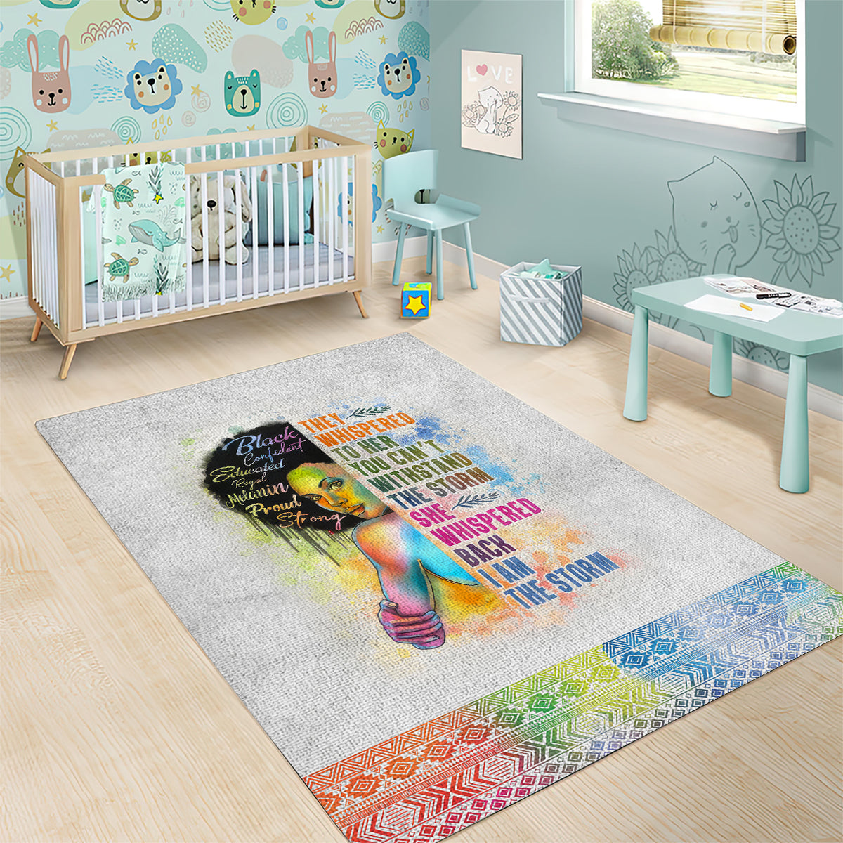 Black Girl I Am The Storm Area Rug African American Women - Wonder Print Shop