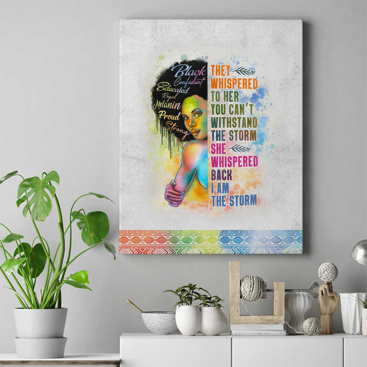 Black Girl I Am The Storm Canvas Wall Art African American Women - Wonder Print Shop
