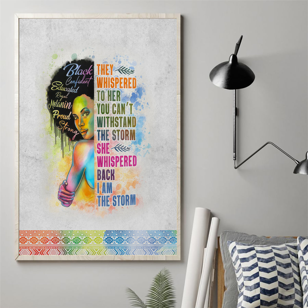 Black Girl I Am The Storm Canvas Wall Art African American Women - Wonder Print Shop