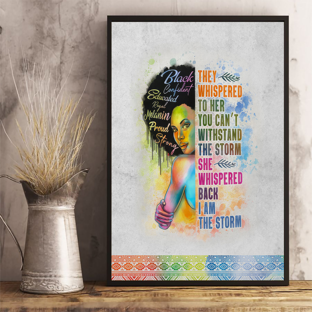 Black Girl I Am The Storm Canvas Wall Art African American Women - Wonder Print Shop