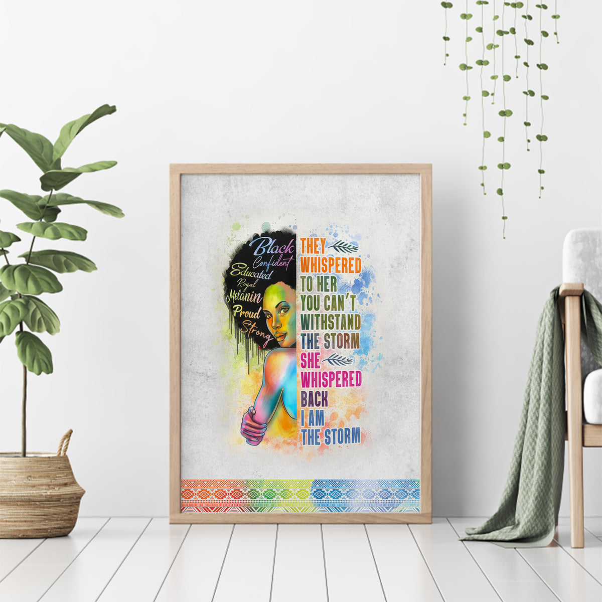 Black Girl I Am The Storm Canvas Wall Art African American Women - Wonder Print Shop