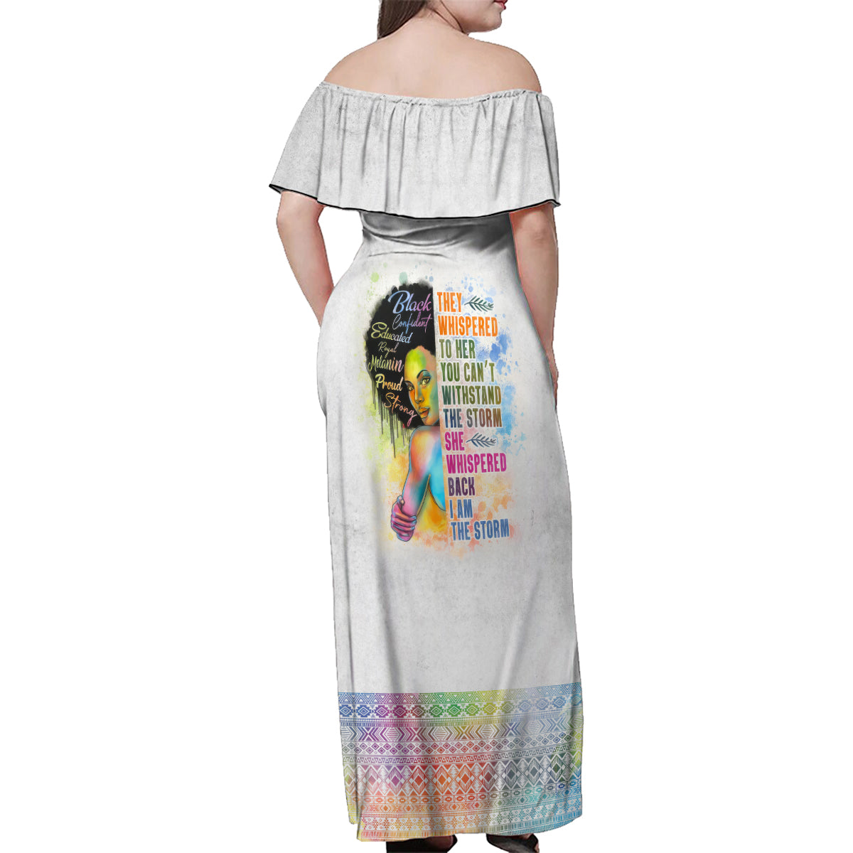 Black Girl I Am The Storm Family Matching Off Shoulder Maxi Dress and Hawaiian Shirt African American Women - Wonder Print Shop