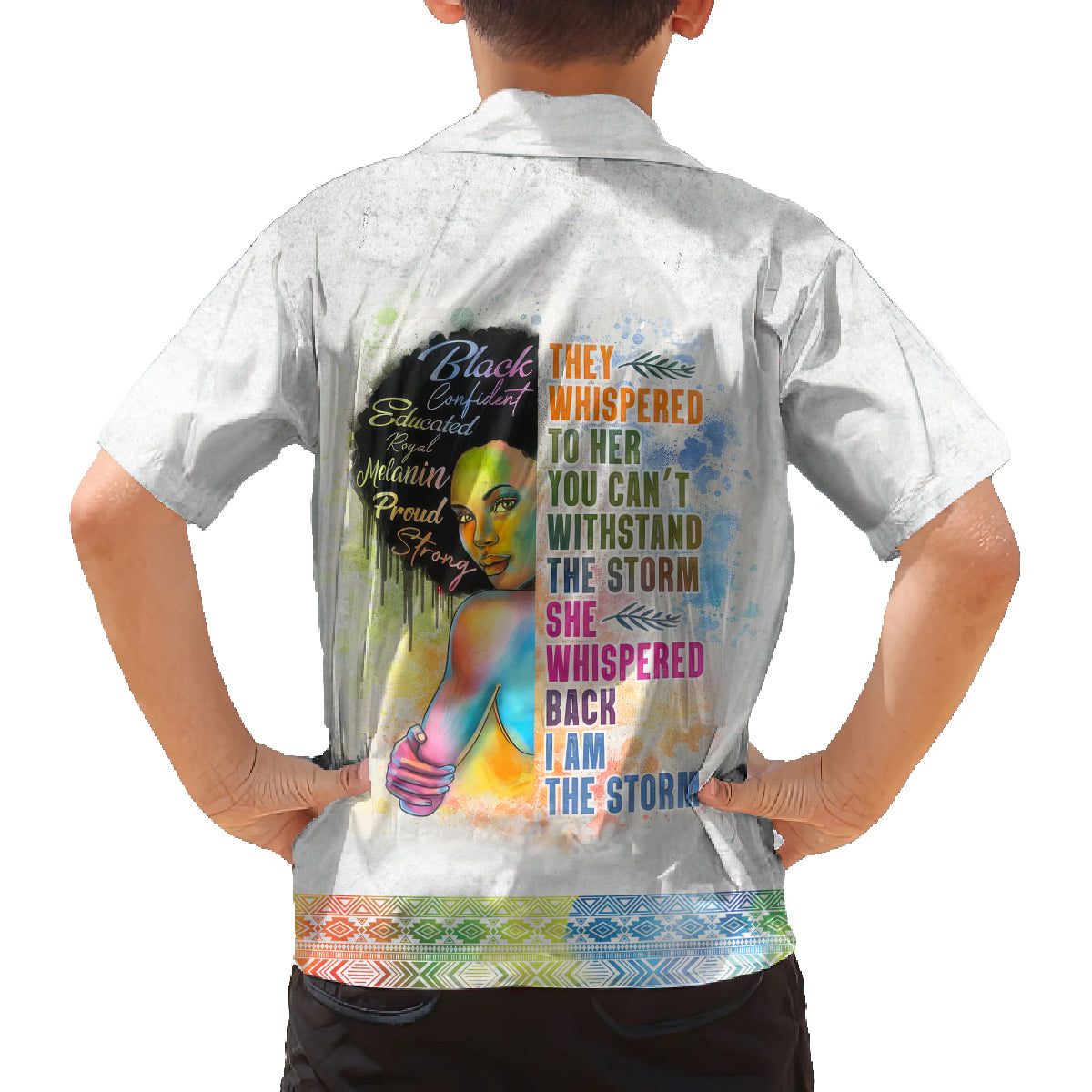 Black Girl I Am The Storm Family Matching Off Shoulder Short Dress and Hawaiian Shirt African American Women - Wonder Print Shop