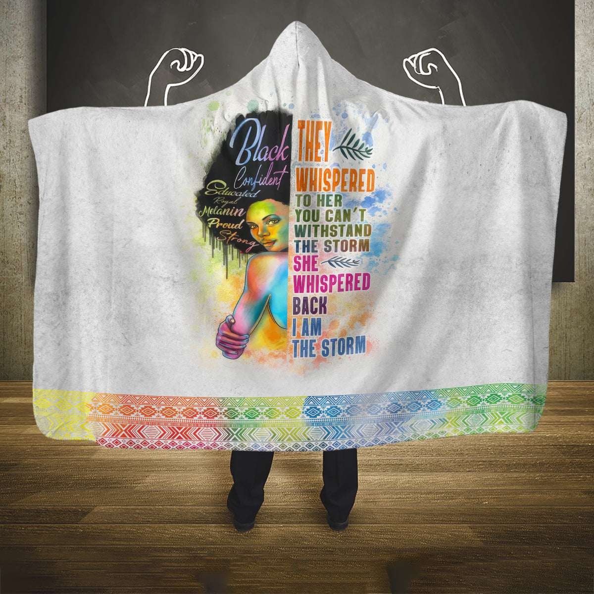 black-girl-i-am-the-storm-hooded-blanket-african-american-women