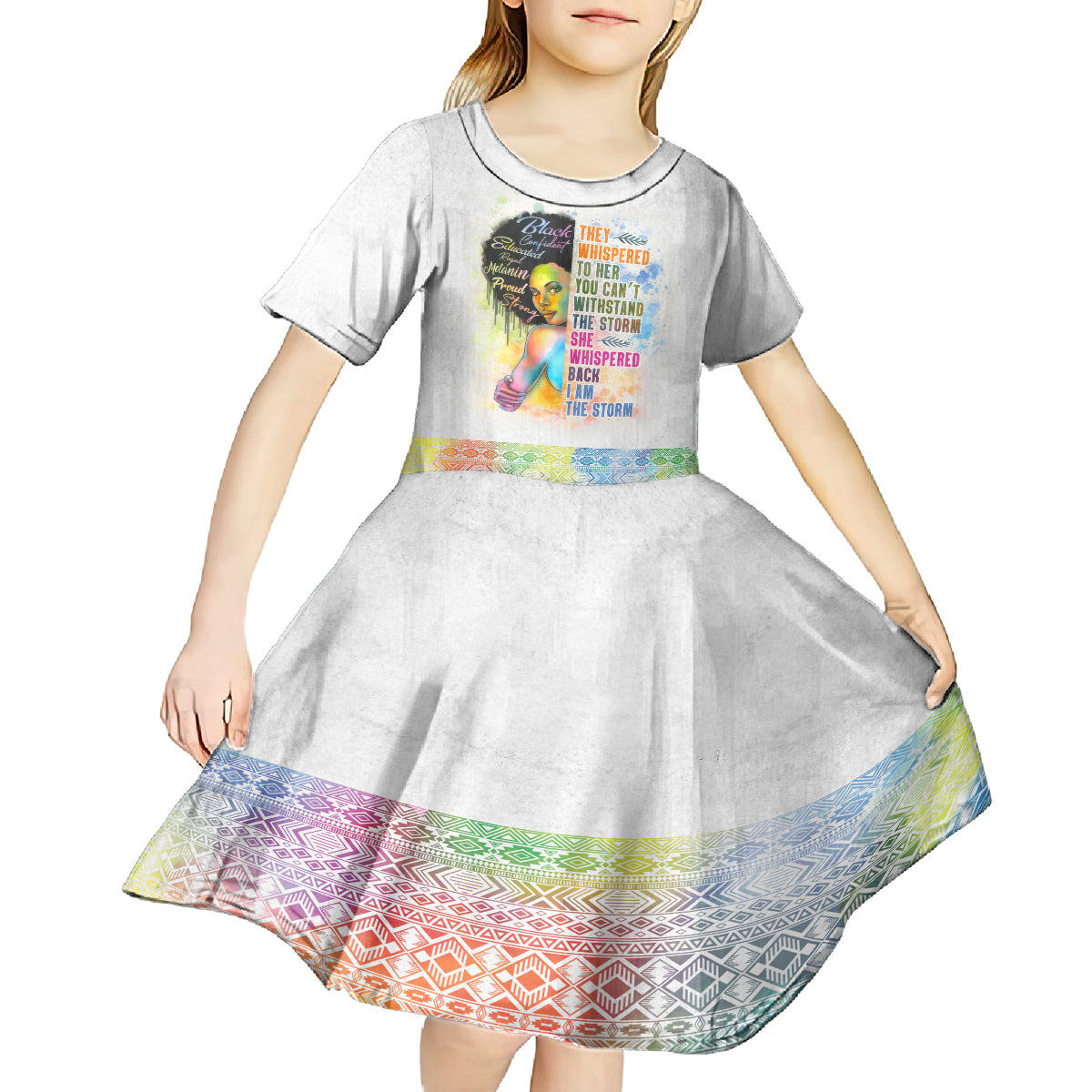 Black Girl I Am The Storm Kid Short Sleeve Dress African American Women - Wonder Print Shop