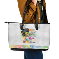 Black Girl I Am The Storm Leather Tote Bag African American Women - Wonder Print Shop