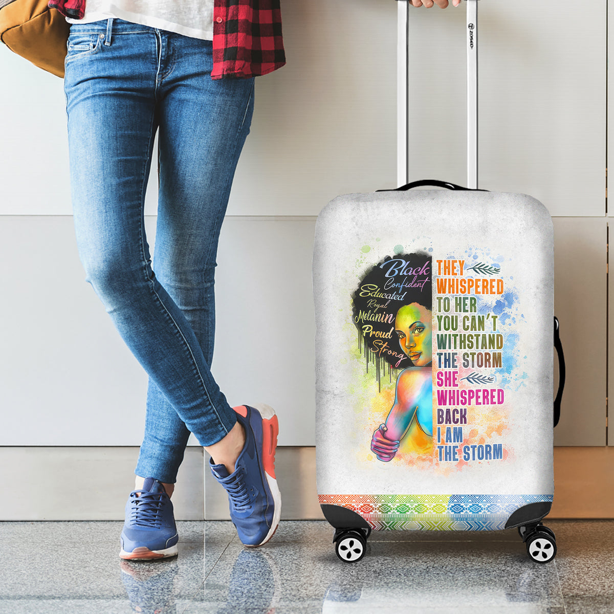 Black Girl I Am The Storm Luggage Cover African American Women - Wonder Print Shop