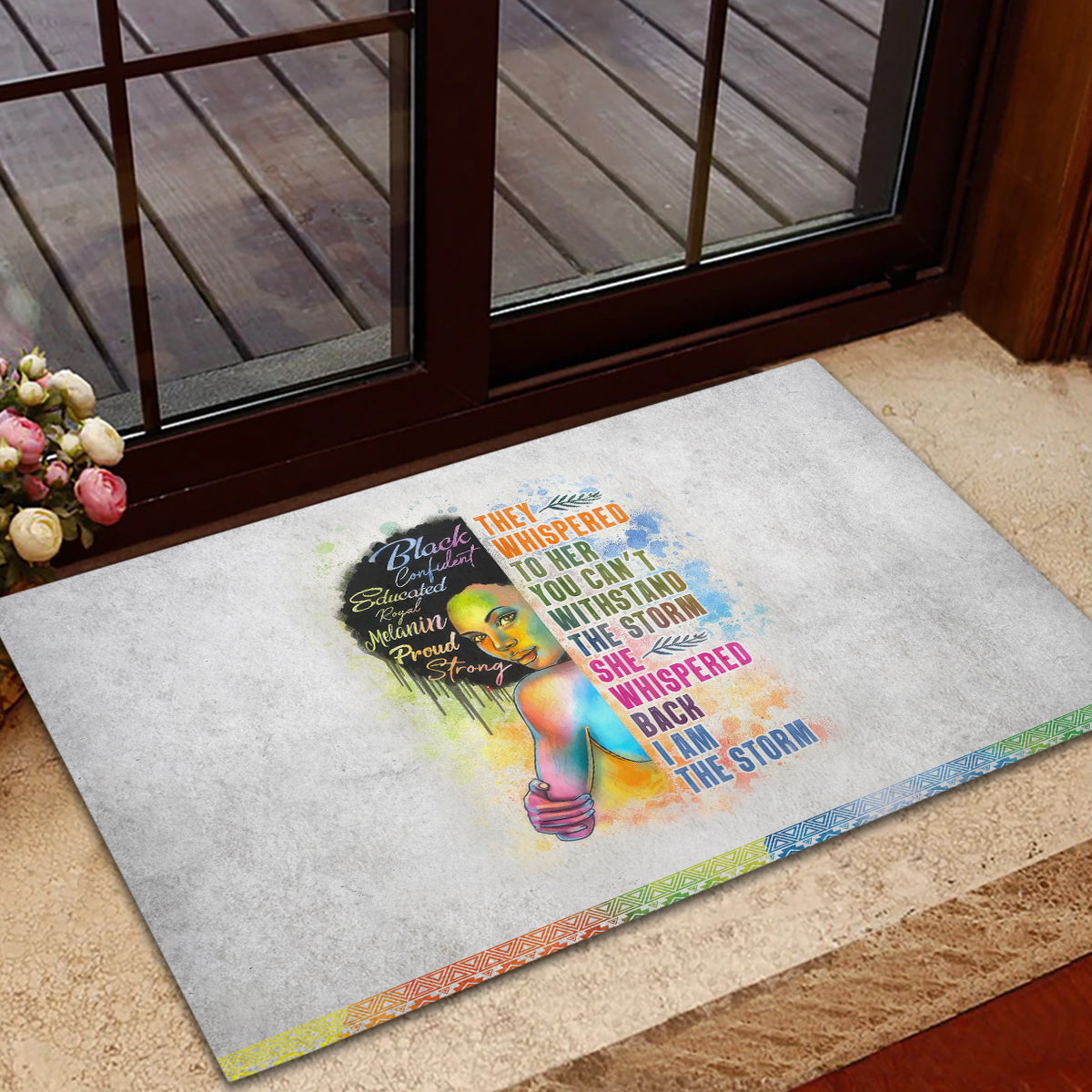 Black Girl I Am The Storm Rubber Doormat African American Women - Wonder Print Shop