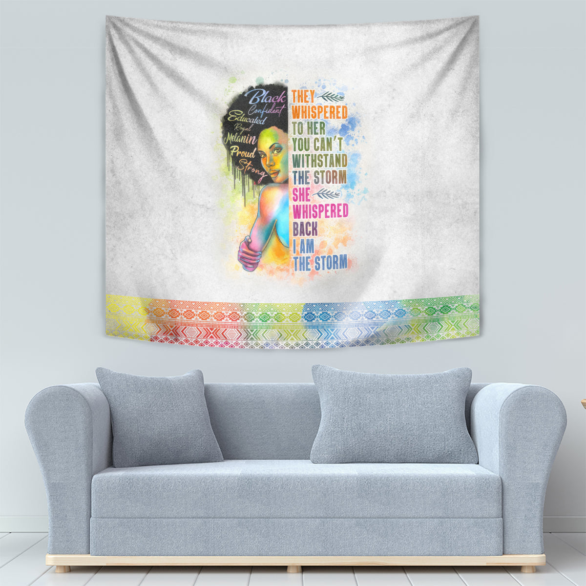 Black Girl I Am The Storm Tapestry African American Women - Wonder Print Shop