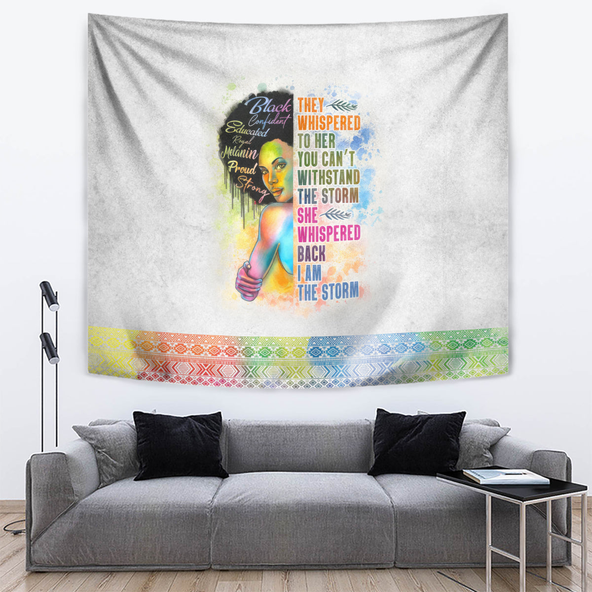 Black Girl I Am The Storm Tapestry African American Women - Wonder Print Shop