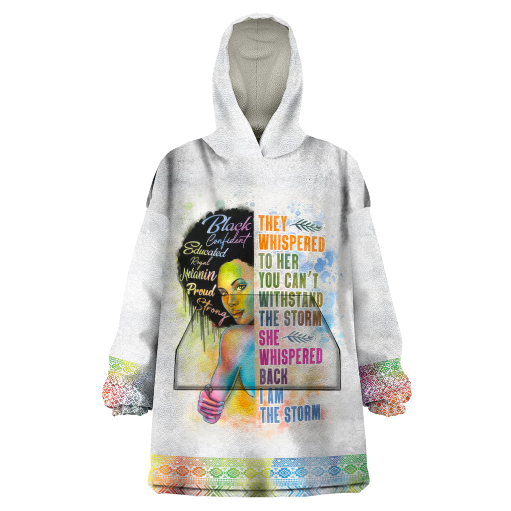 Black Girl I Am The Storm Wearable Blanket Hoodie African American Women - Wonder Print Shop