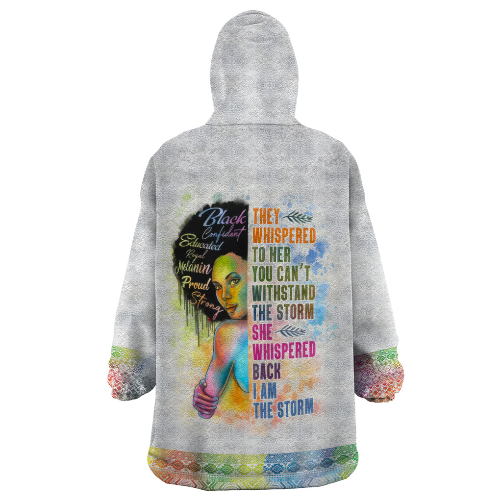 Black Girl I Am The Storm Wearable Blanket Hoodie African American Women - Wonder Print Shop