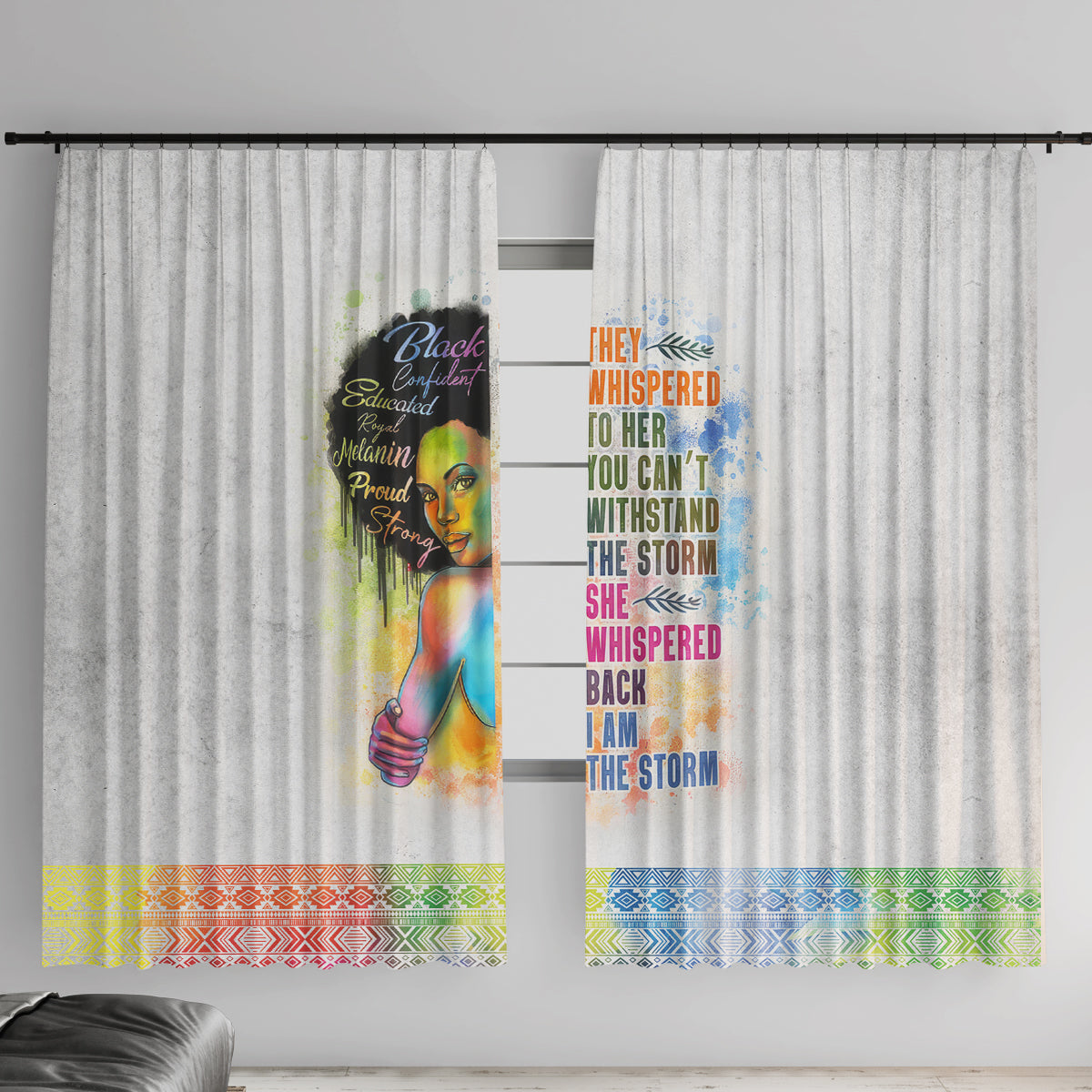 Black Girl I Am The Storm Window Curtain African American Women - Wonder Print Shop