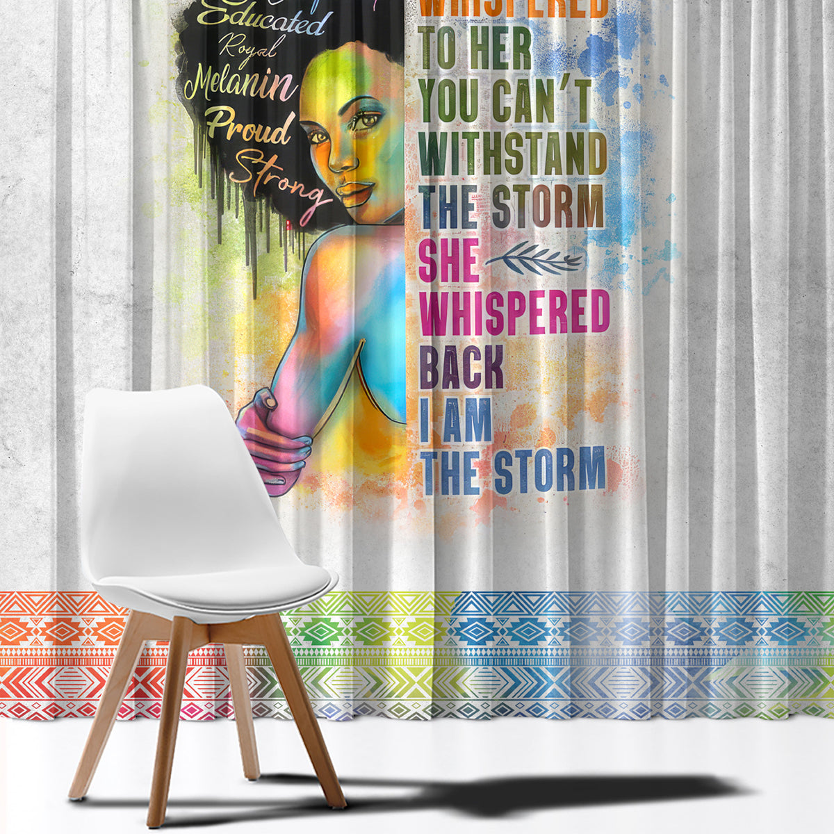 Black Girl I Am The Storm Window Curtain African American Women - Wonder Print Shop