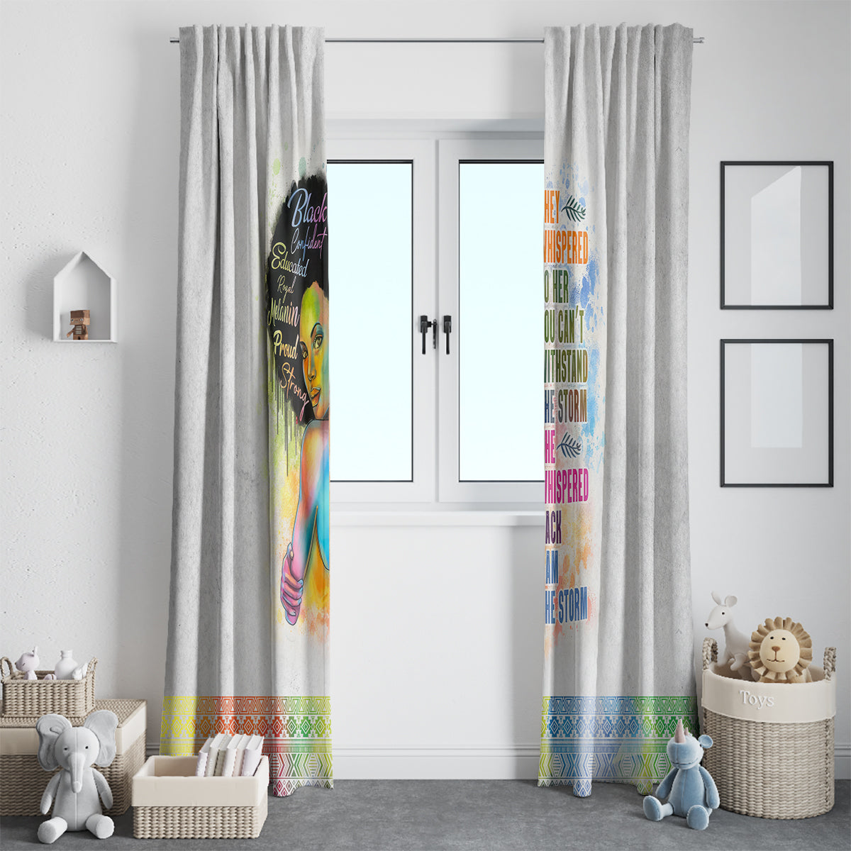 Black Girl I Am The Storm Window Curtain African American Women - Wonder Print Shop