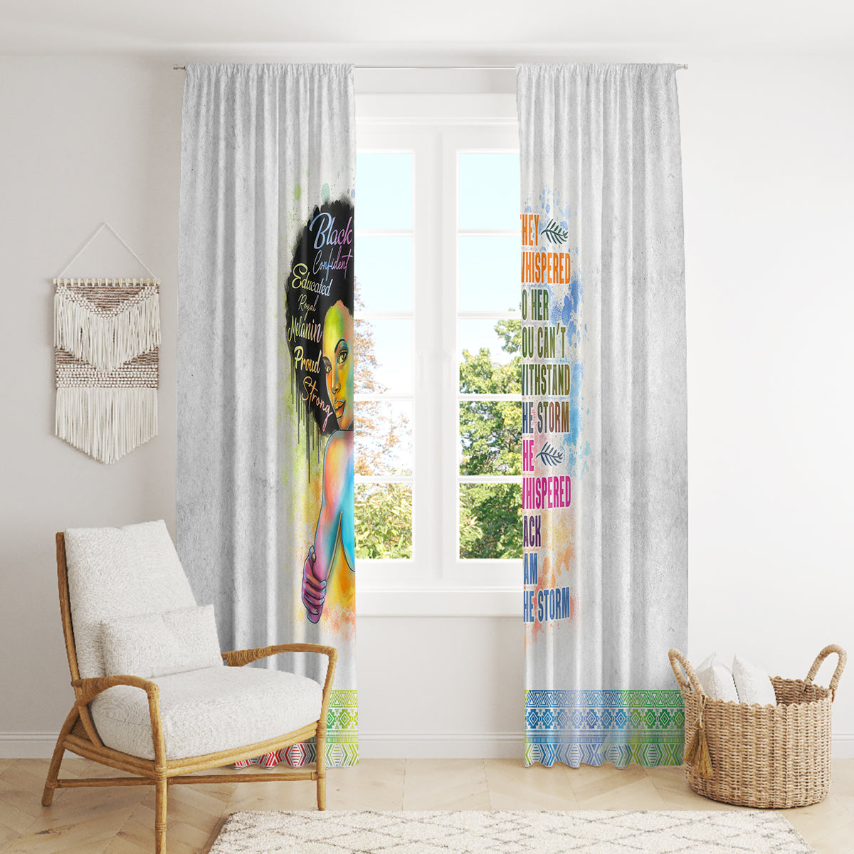 Black Girl I Am The Storm Window Curtain African American Women - Wonder Print Shop