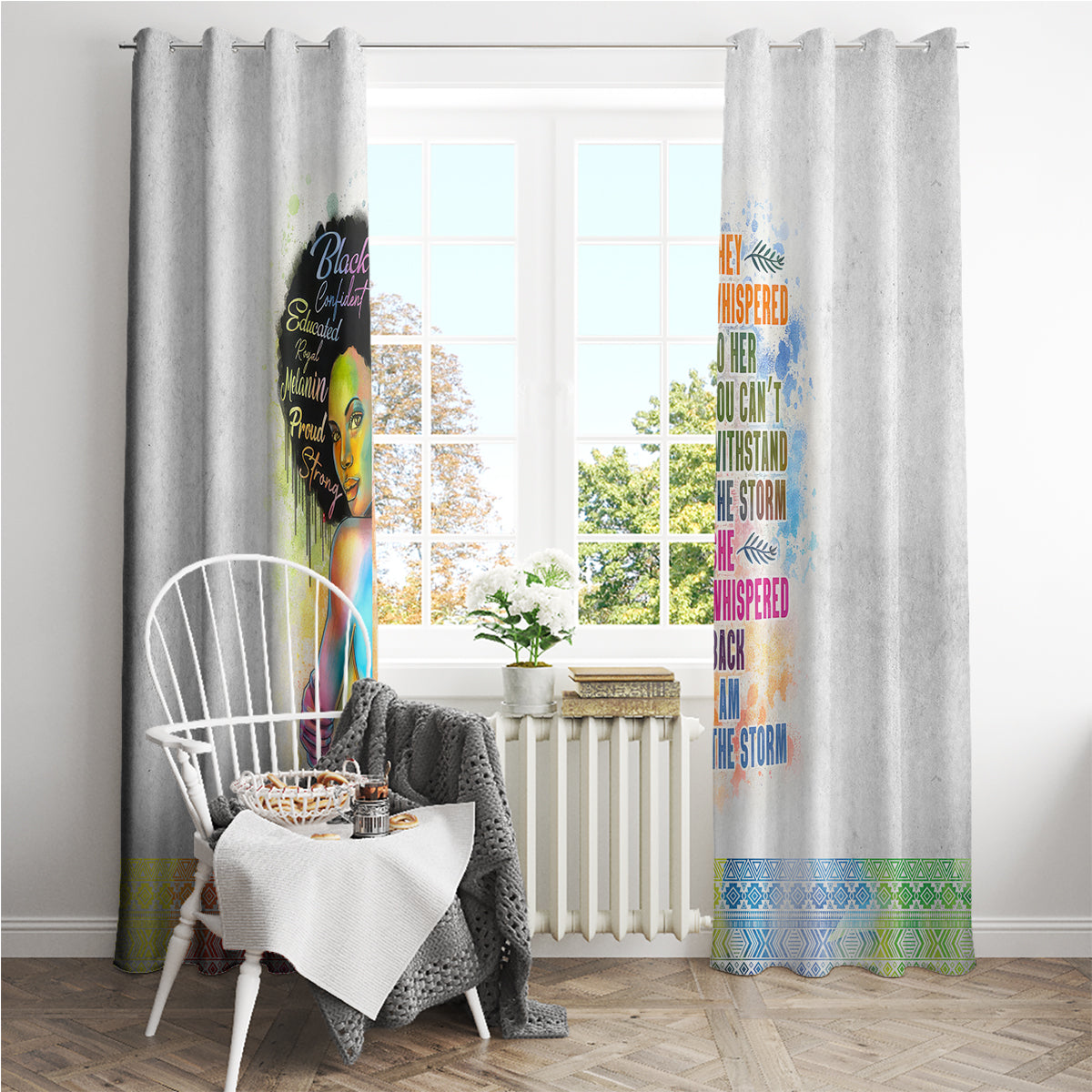 Black Girl I Am The Storm Window Curtain African American Women - Wonder Print Shop
