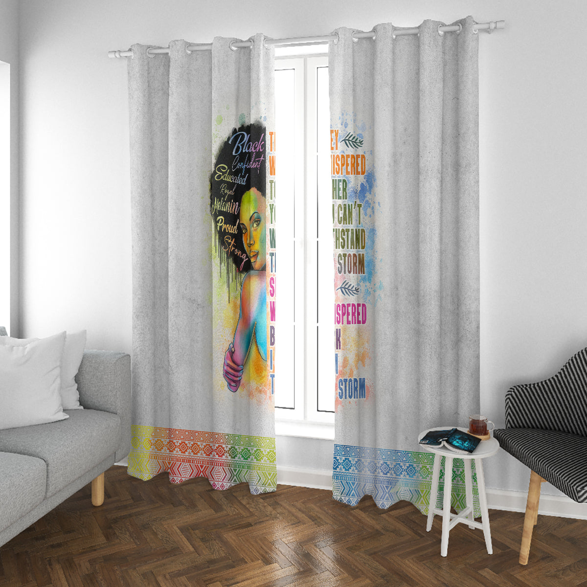 Black Girl I Am The Storm Window Curtain African American Women - Wonder Print Shop