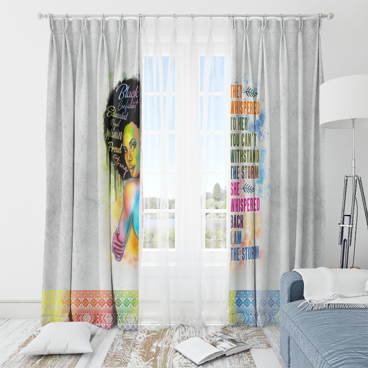 Black Girl I Am The Storm Window Curtain African American Women - Wonder Print Shop