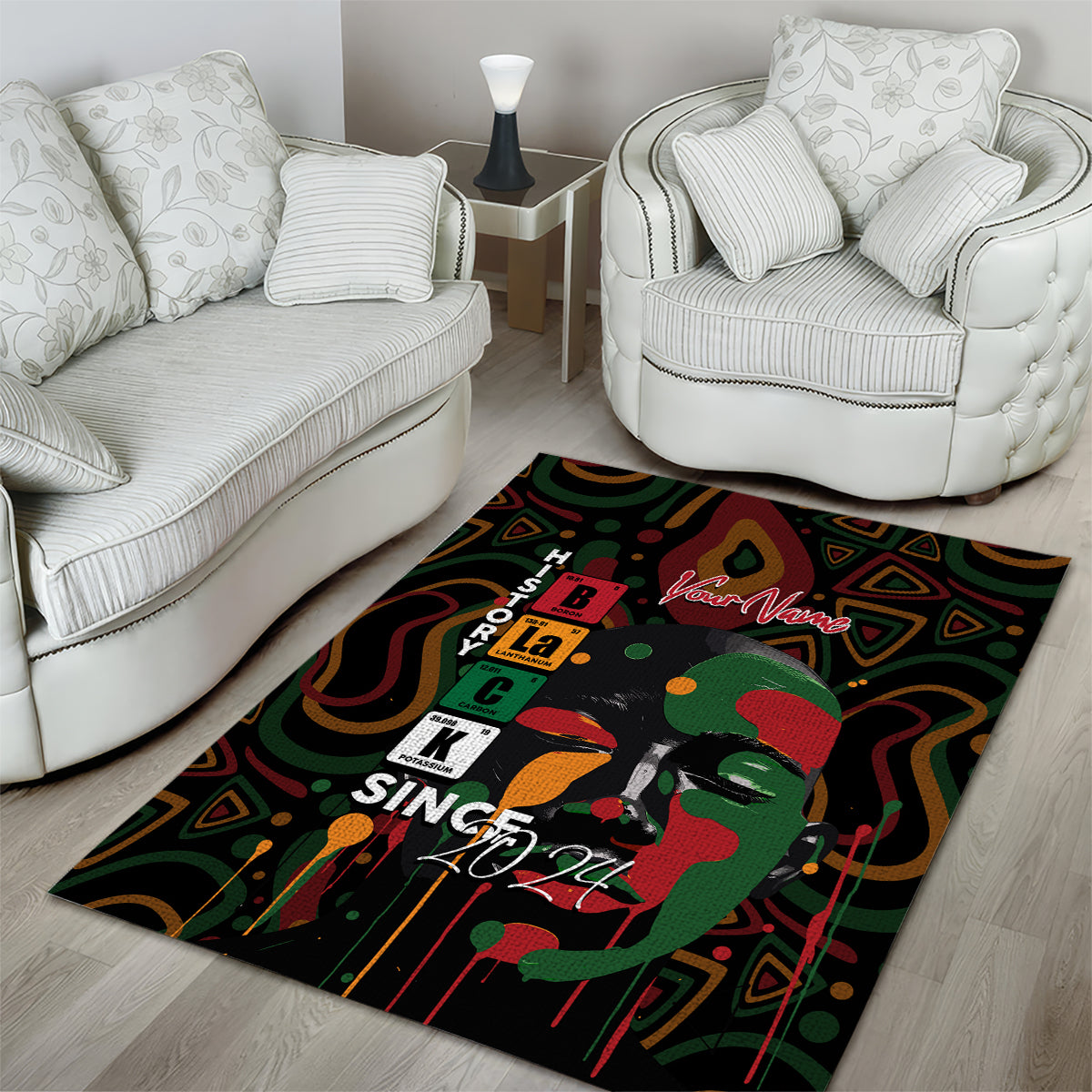 Personalized Black History Month Area Rug Since 2024 Chemistry Style - Wonder Print Shop