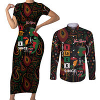 Personalized Black History Month Couples Matching Short Sleeve Bodycon Dress and Long Sleeve Button Shirt Since 2024 Chemistry Style - Wonder Print Shop