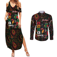 Personalized Black History Month Couples Matching Summer Maxi Dress and Long Sleeve Button Shirt Since 2024 Chemistry Style - Wonder Print Shop