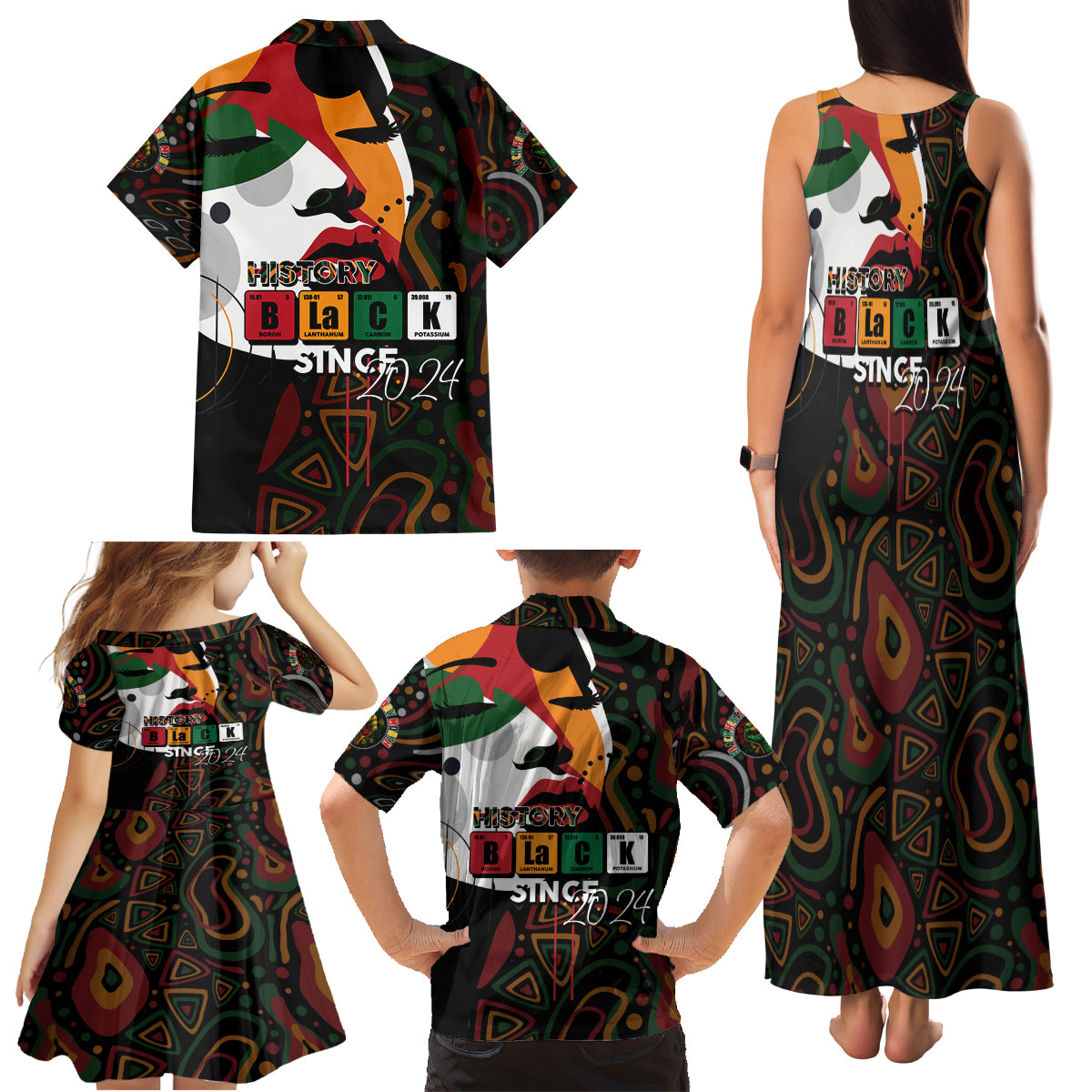 Personalized Black History Month Family Matching Tank Maxi Dress and Hawaiian Shirt Since 2024 Chemistry Style - Wonder Print Shop