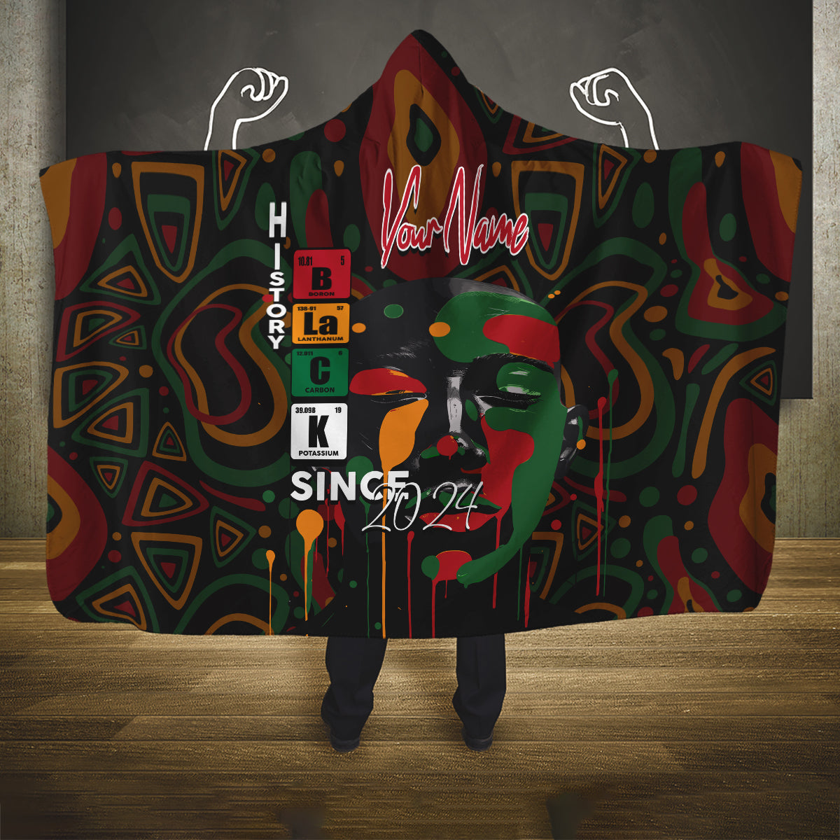 Personalized Black History Month Hooded Blanket Since 2024 Chemistry Style