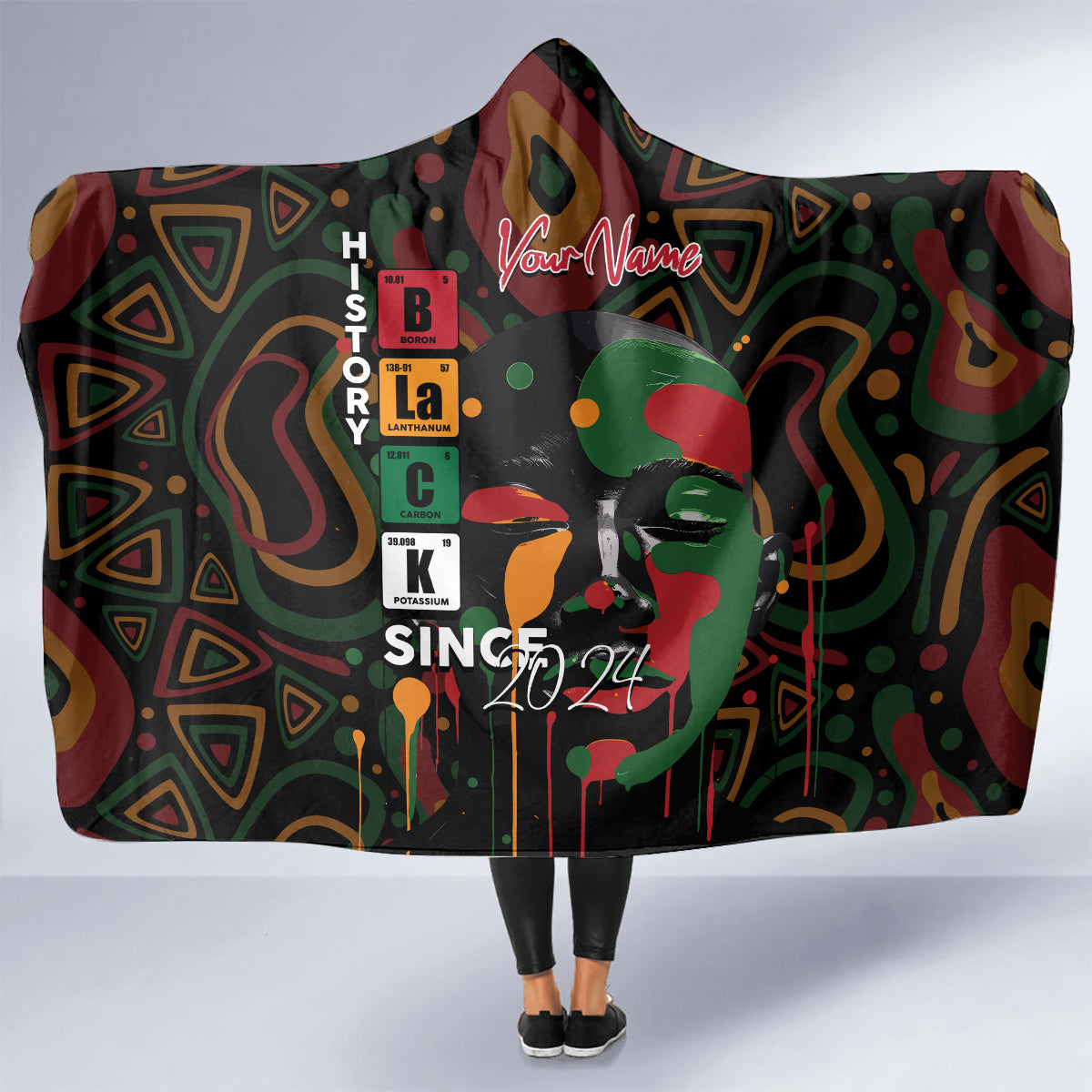 Personalized Black History Month Hooded Blanket Since 2024 Chemistry Style