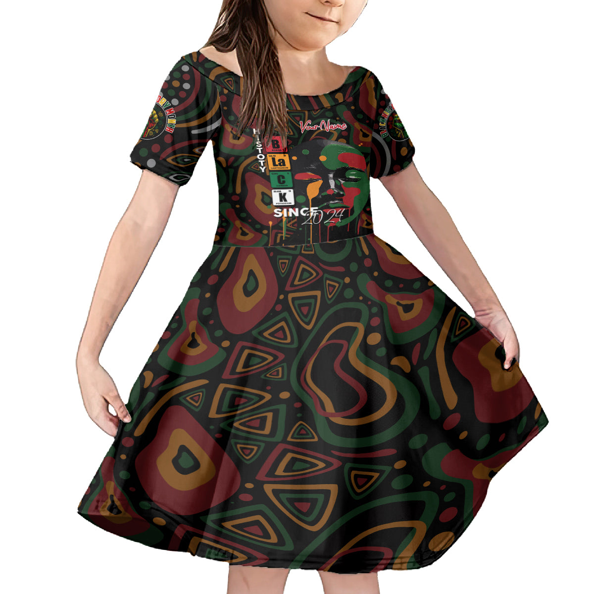 Personalized Black History Month Kid Short Sleeve Dress Since 2024 Chemistry Style - Wonder Print Shop