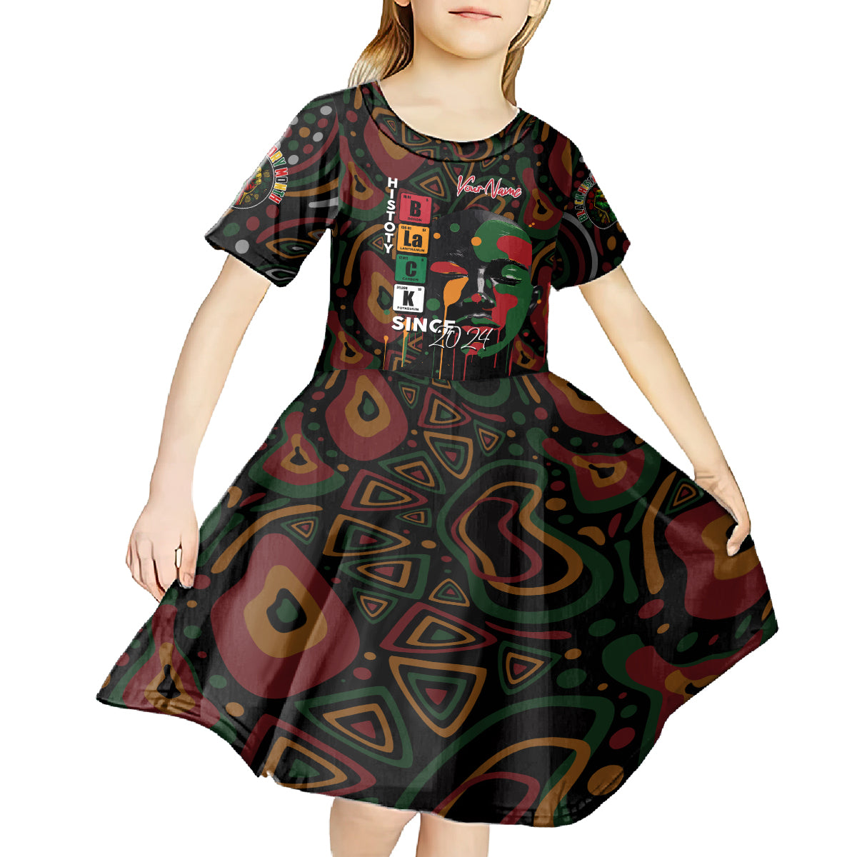 Personalized Black History Month Kid Short Sleeve Dress Since 2024 Chemistry Style - Wonder Print Shop