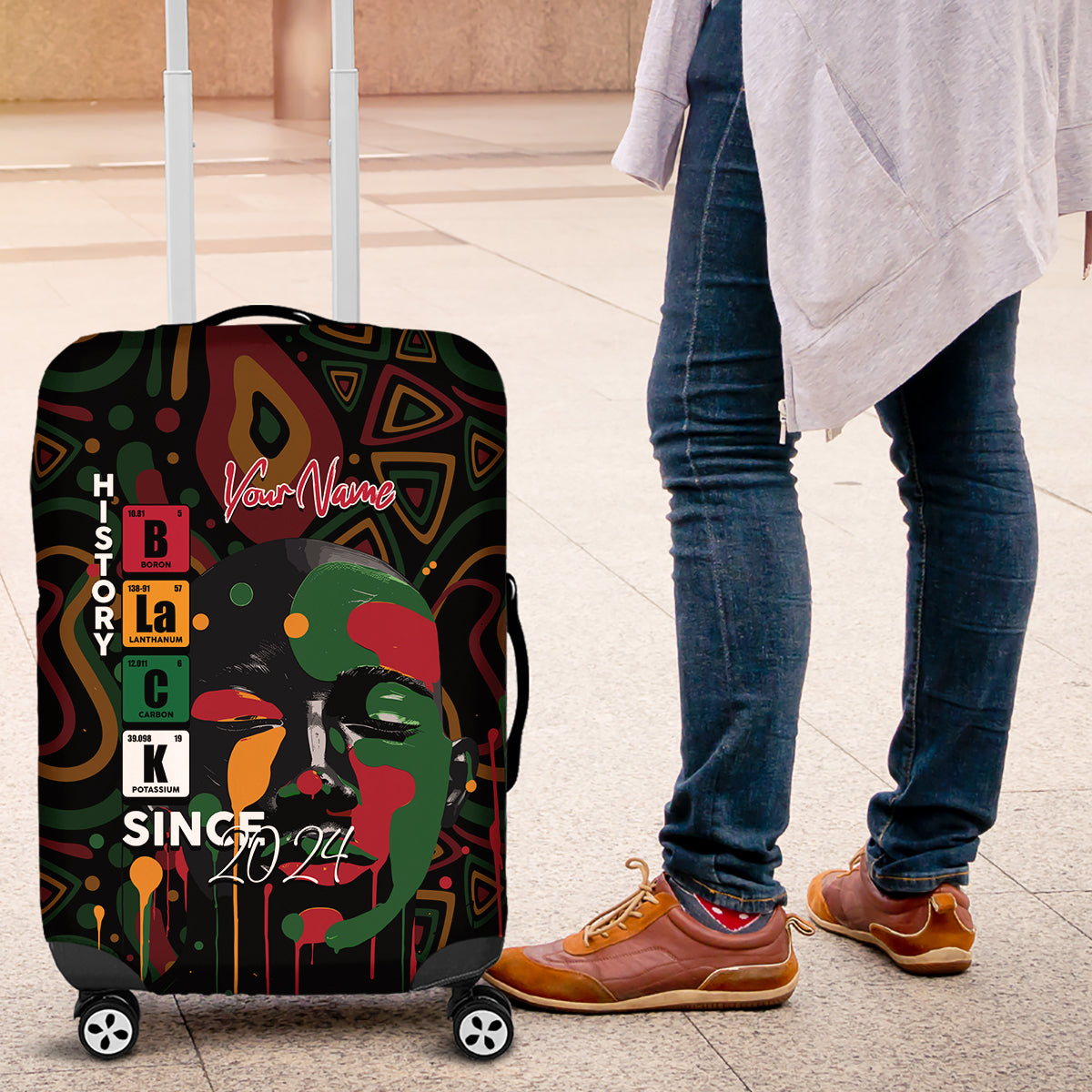 Personalized Black History Month Luggage Cover Since 2024 Chemistry Style - Wonder Print Shop