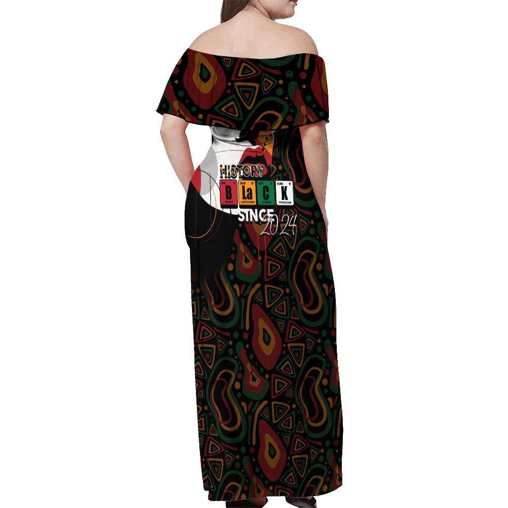 Personalized Black History Month Off Shoulder Maxi Dress Since 2024 Chemistry Style - Wonder Print Shop