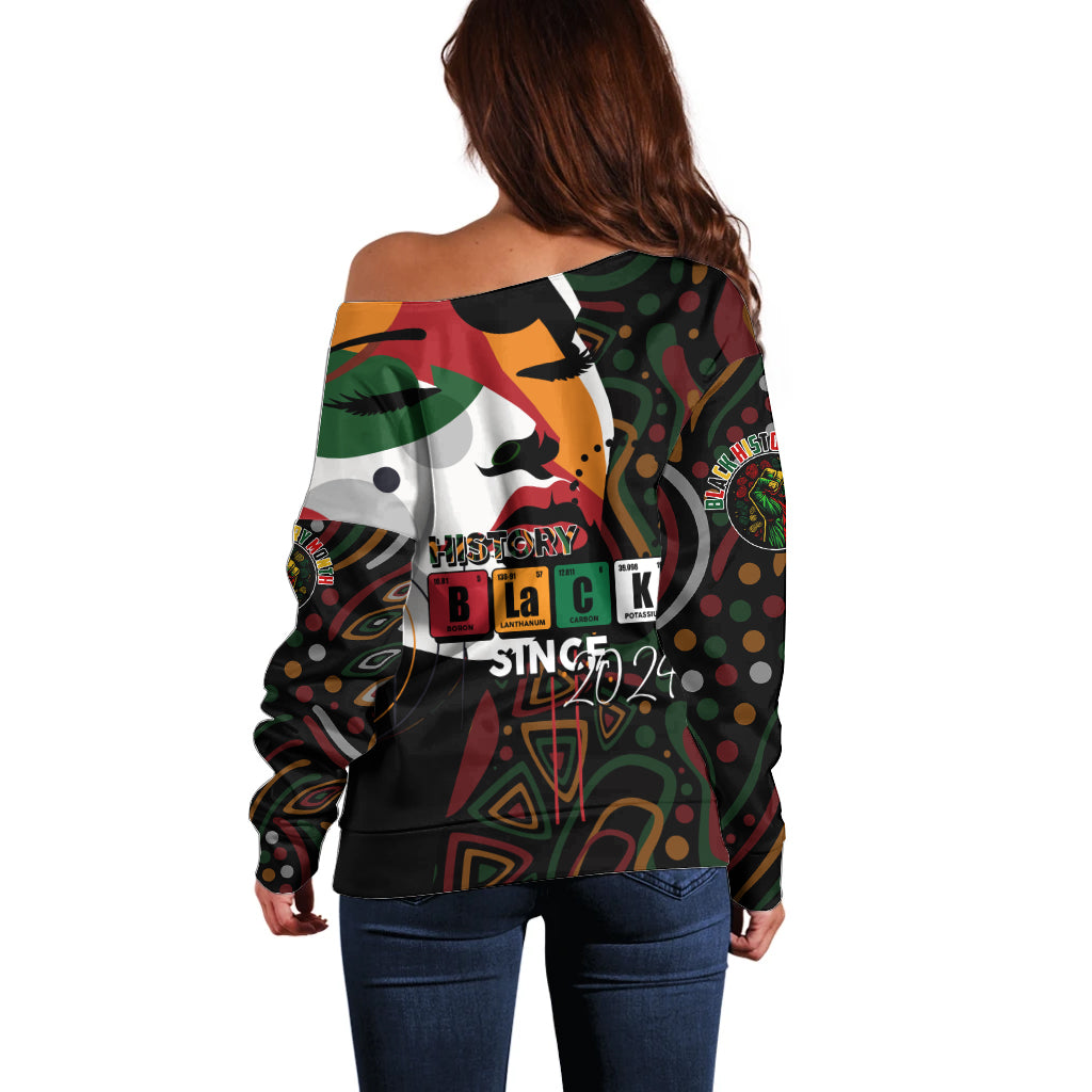 Personalized Black History Month Off Shoulder Sweater Since 2024 Chemistry Style - Wonder Print Shop