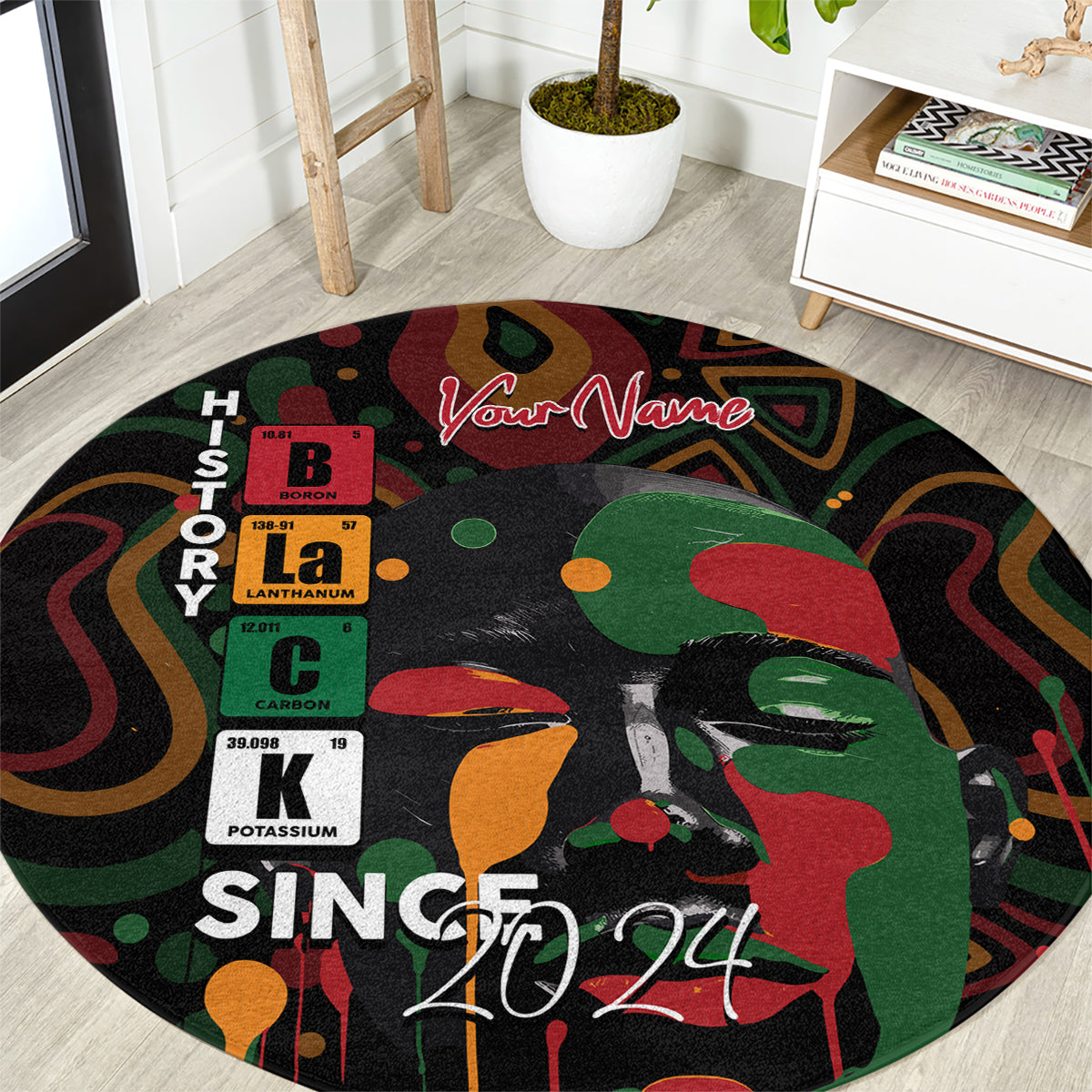 Personalized Black History Month Round Carpet Since 2024 Chemistry Style