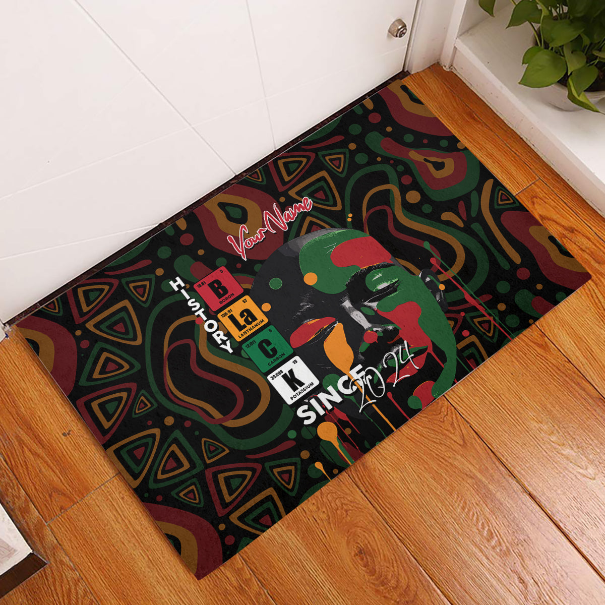 Personalized Black History Month Rubber Doormat Since 2024 Chemistry Style - Wonder Print Shop