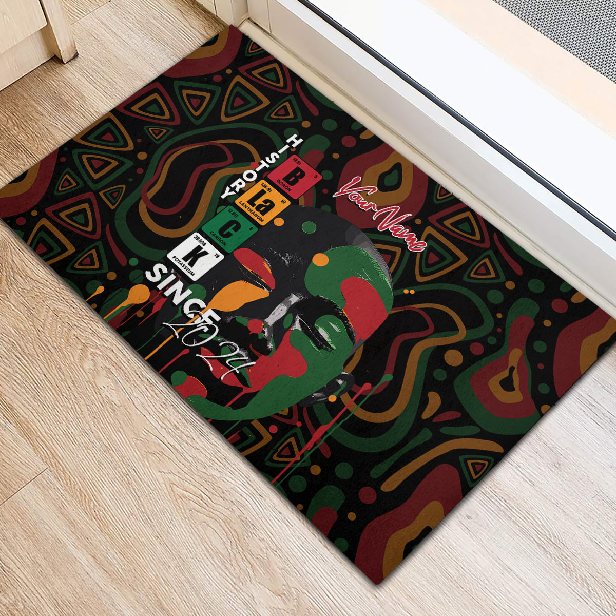 Personalized Black History Month Rubber Doormat Since 2024 Chemistry Style - Wonder Print Shop