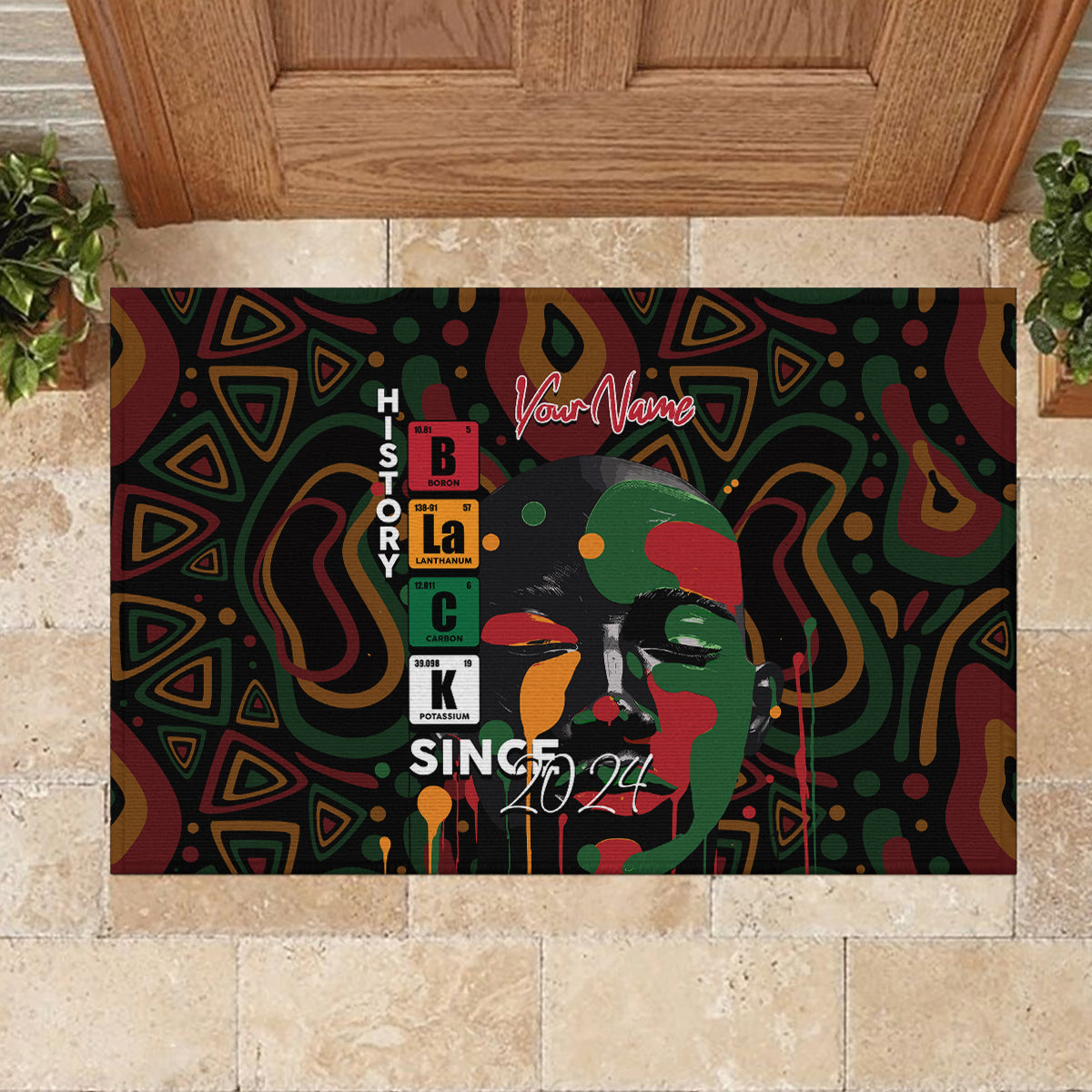 Personalized Black History Month Rubber Doormat Since 2024 Chemistry Style - Wonder Print Shop