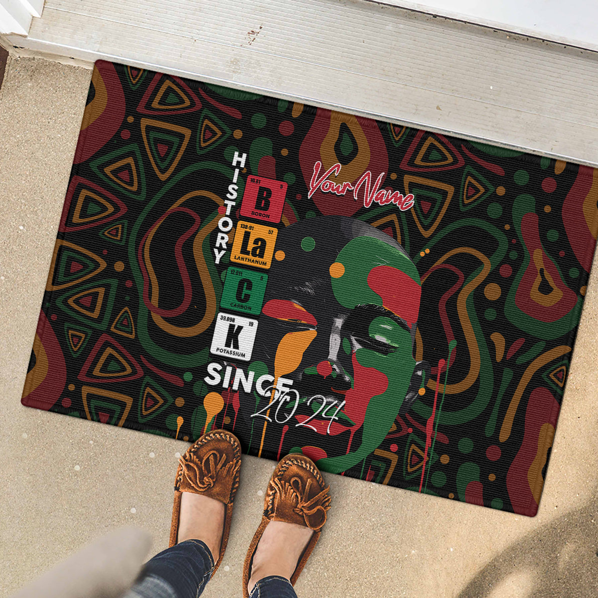 Personalized Black History Month Rubber Doormat Since 2024 Chemistry Style - Wonder Print Shop