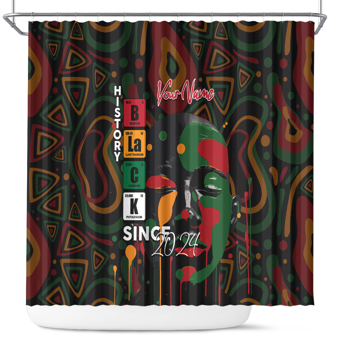 Personalized Black History Month Shower Curtain Since 2024 Chemistry Style