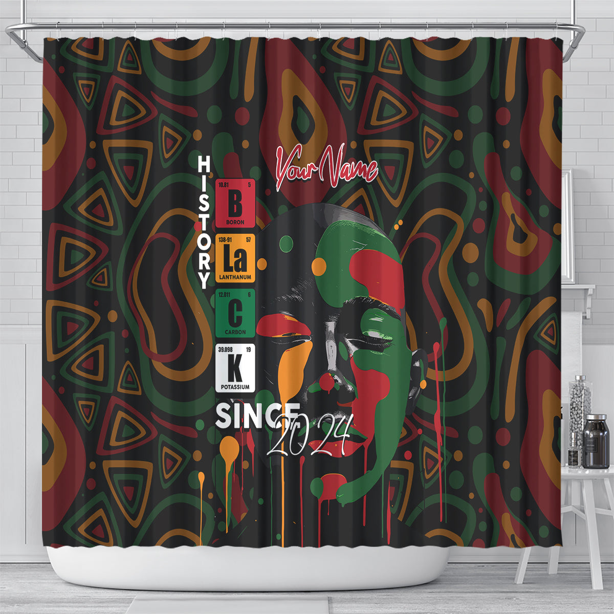 Personalized Black History Month Shower Curtain Since 2024 Chemistry Style