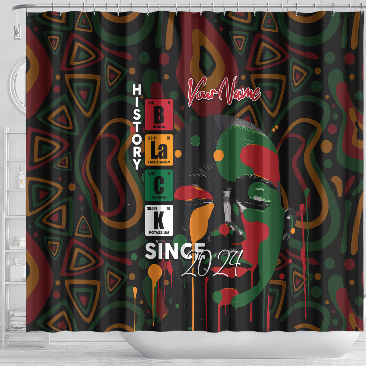 Personalized Black History Month Shower Curtain Since 2024 Chemistry Style