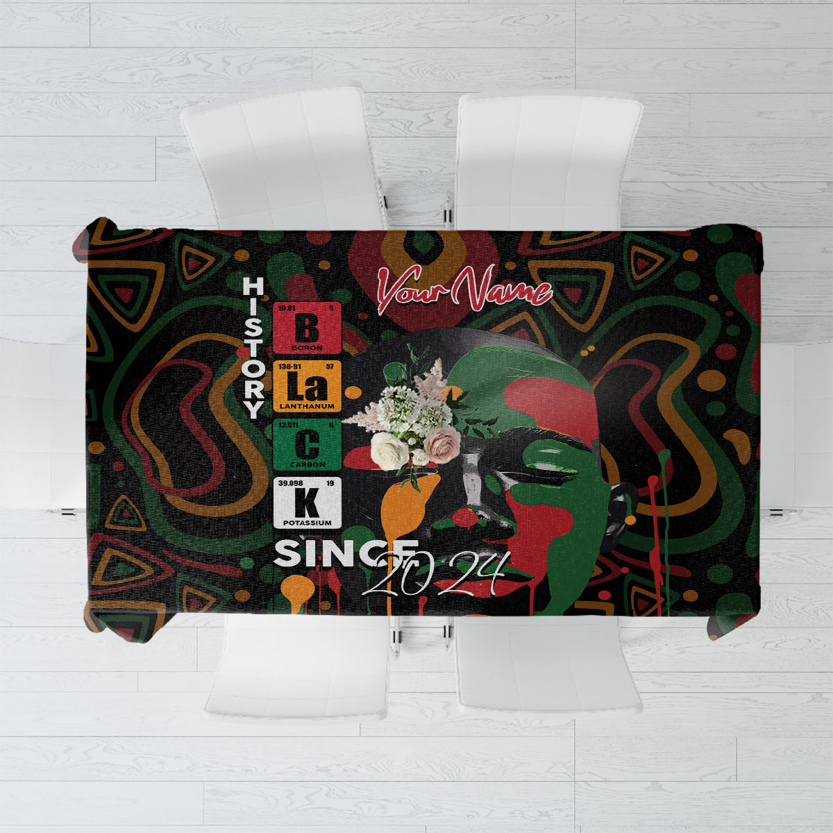 Personalized Black History Month Tablecloth Since 2024 Chemistry Style - Wonder Print Shop